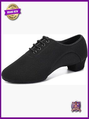 Closed Toe Latin Salsa Practice Dance Shoes with Suede Sole